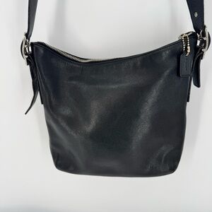 Vintage Coach Legacy Crossbody Shoulder Bag Black Leather Slim Hobo Purse 9326‎
